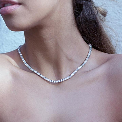 CARAT* London Sterling Silver Taryn Round Prong Line Necklace - Steffans Jewellers