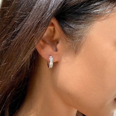 CARAT* London Waverly princess bezel sterling silver hoop earrings - Steffans Jewellers