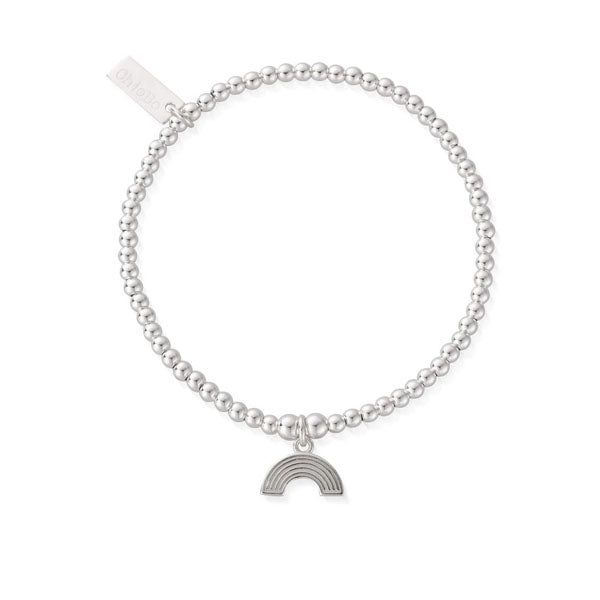 ChloBo Cute Rainbow Charm Silver Beaded Bracelet - Steffans Jewellers