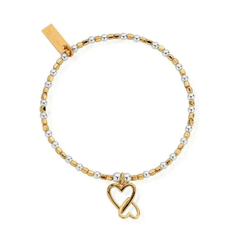 ChloBo Gold Interlocking Love Heart Bead Bracelet - Steffans Jewellers