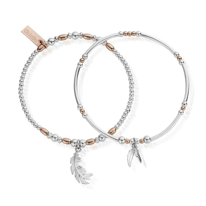 ChloBo Rose Gold & Sterling Silver Strength & Courage Bracelet Set - Steffans Jewellers
