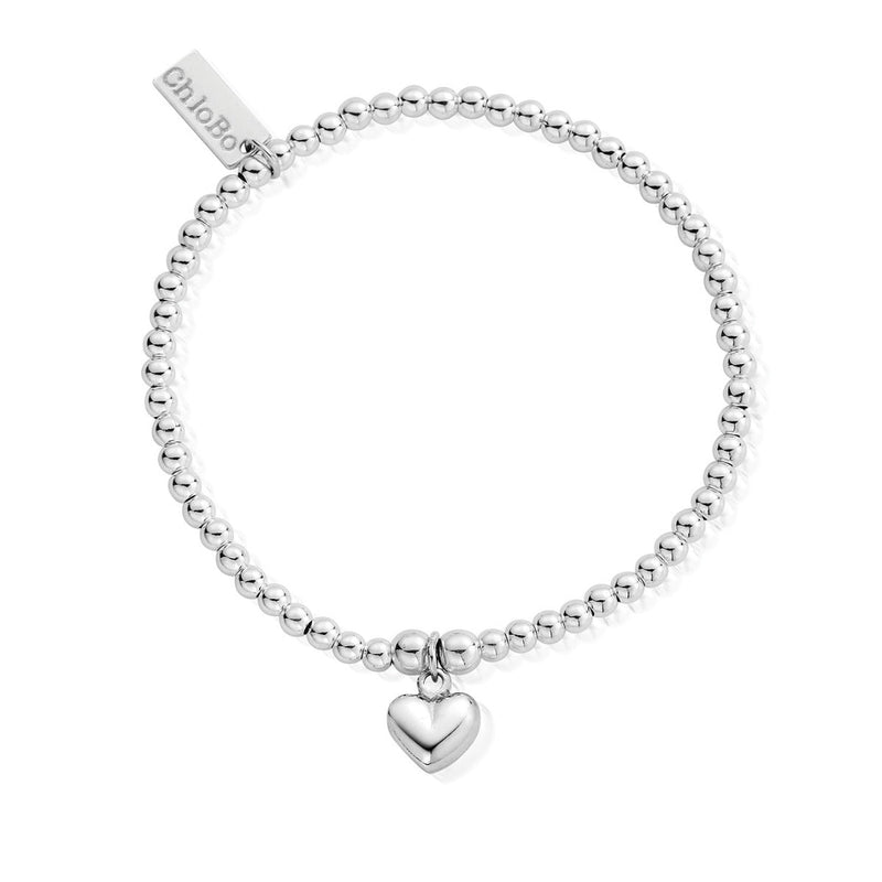 ChloBo Sterling Silver Cute Charm Puffed Heart Bracelet - Steffans Jewellers