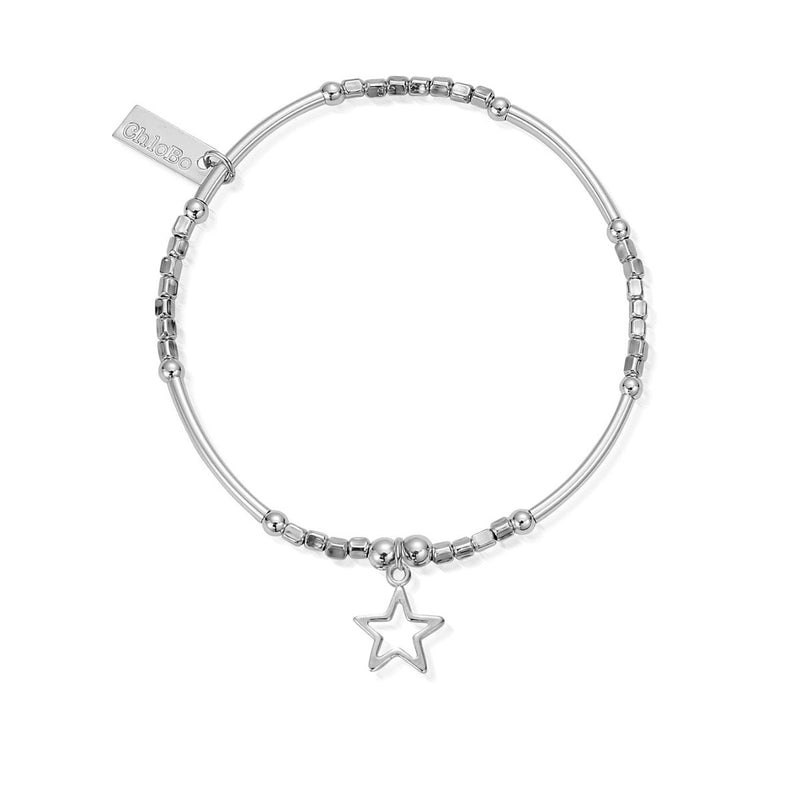ChloBo Sterling Silver Mini Noodle Cube Open Star Bracelet - Steffans Jewellers