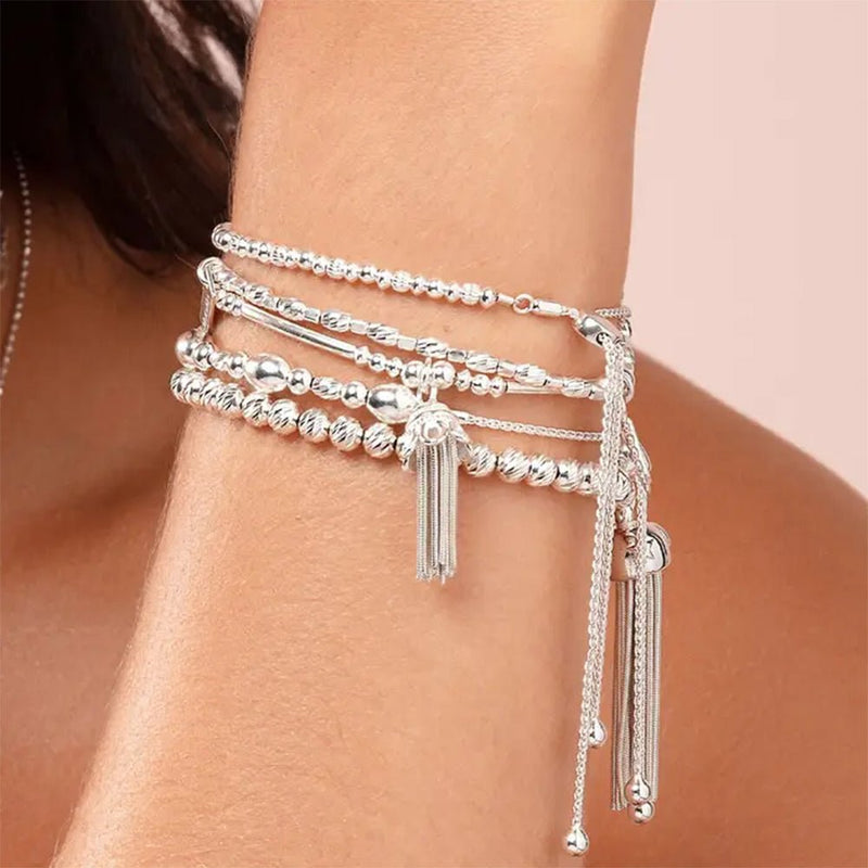 ChloBo Sterling Silver Moon & Star Tassel Bracelet - Steffans Jewellers