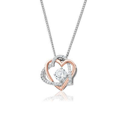 Clogau Always in my Heart White Topaz Pendant Necklace