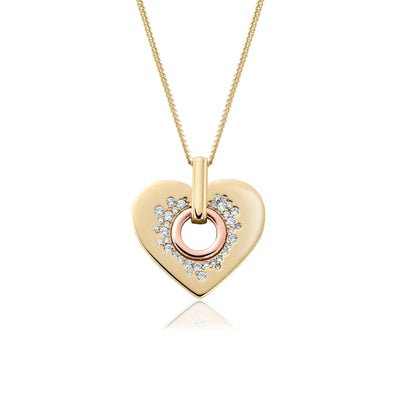 Clogau Cariad Sparkle Gold and Diamond Pendant Necklace