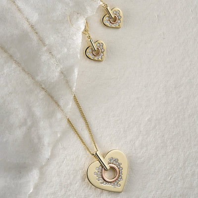 Clogau Cariad Sparkle Gold and Diamond Pendant Necklace