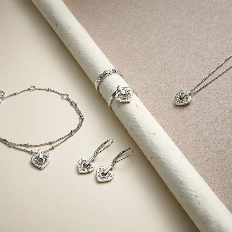 Clogau Cariad Heart Sparkle Silver & Rose Gold Pendant Necklace