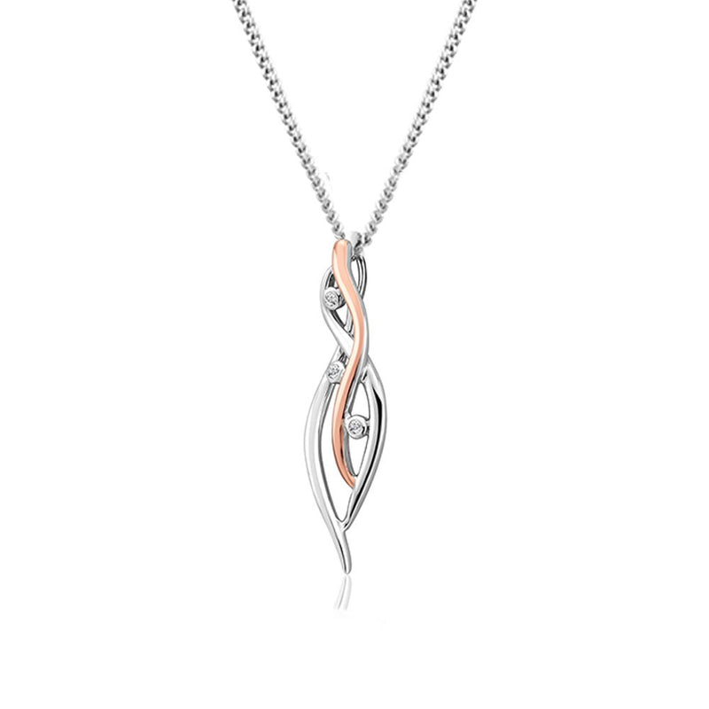 Clogau Swallow Falls Topaz Silver & Rose Gold Pendant Necklace