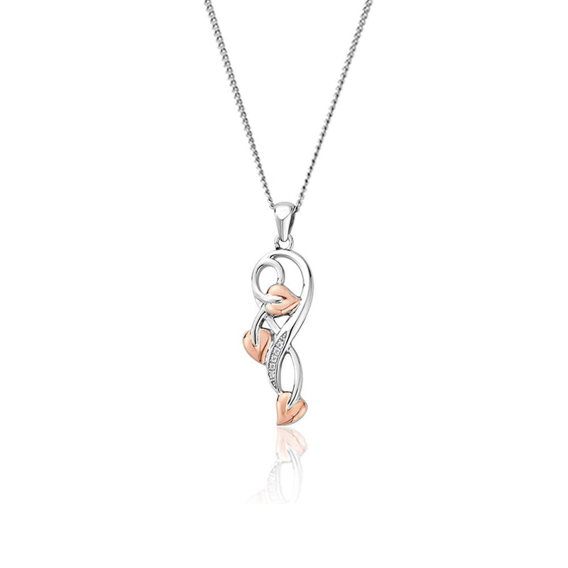 Clogau Tree of Life Vine Sterling Silver & Rose Gold Pendant Necklace