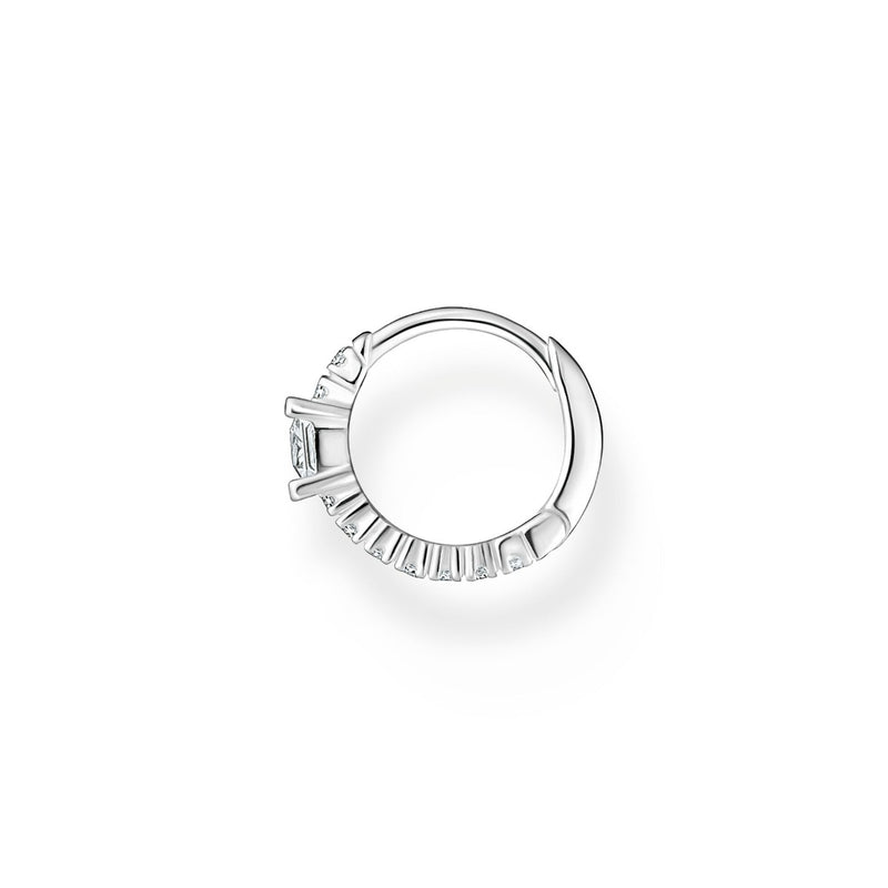 Thomas Sabo Single Hoop Earring With White Stones Silver
