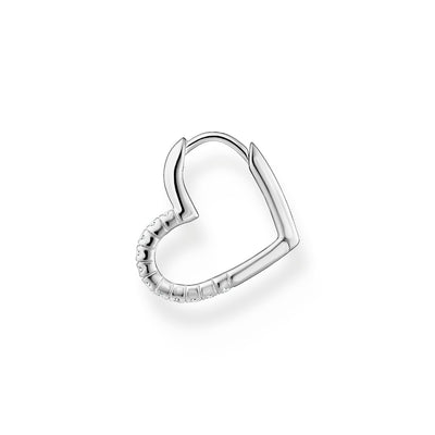 Thomas Sabo Single Hoop Earring Heart With White Stones Silver