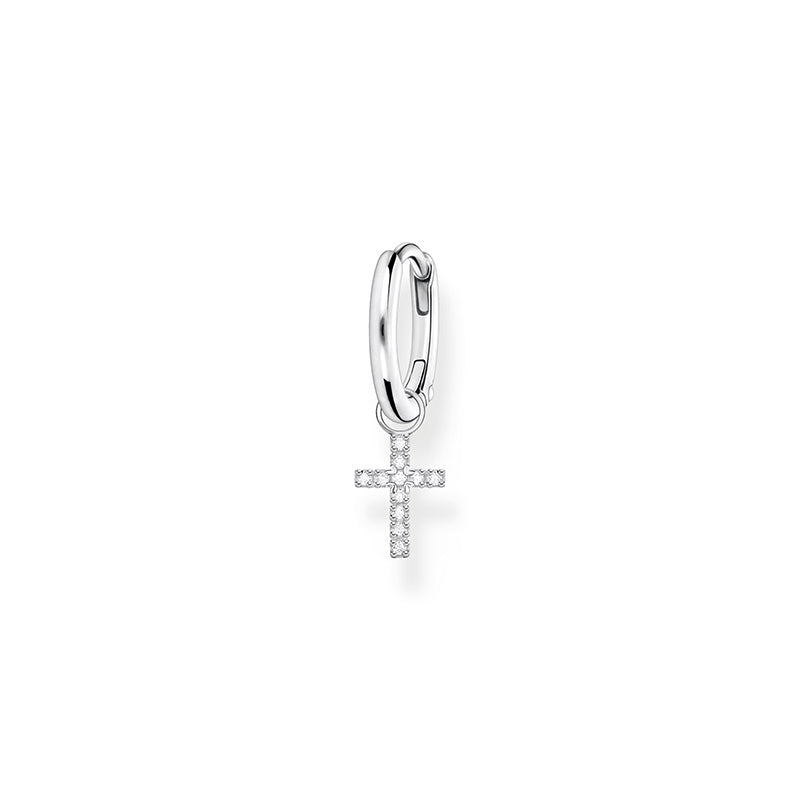 Thomas Sabo Single Hoop Earring With Cross Silver