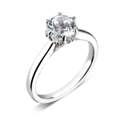 18ct White Gold Engagement Ring with 1.0ct Round Brilliant Cut Diamond