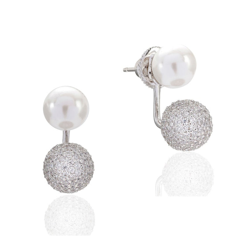 Sif Jakobs Bobbio Due Sterling Dilver, Pearl & CZ Ear Jackets