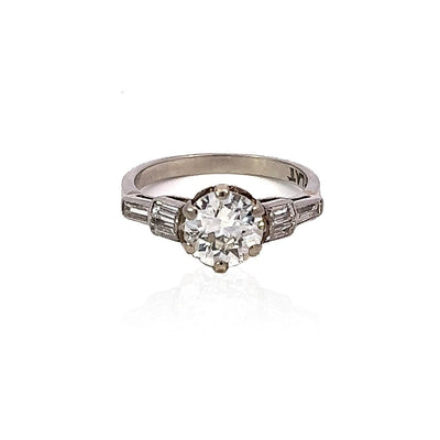 Early 20th Century White Gold Ring With Brilliant-Cut Diamond - Steffans Jewellers