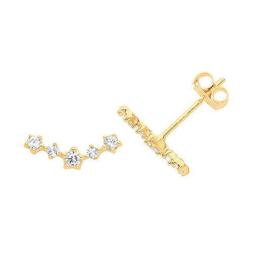 Steffans 9ct Yellow Gold Constellation Stud Earrings
