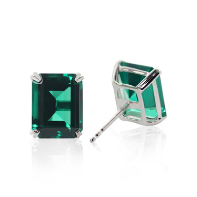 CARAT* London 9K White Gold Fulton Emerald Green Earrings