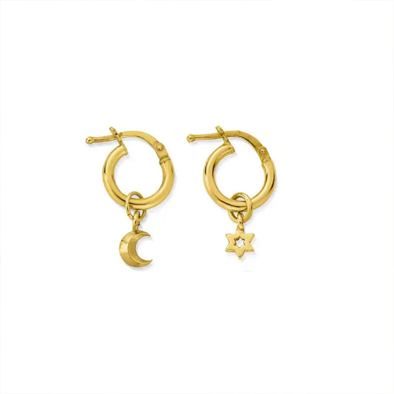 ChloBo Wisdom & Guidance Yellow Gold Plated Small Hoop Earrings
