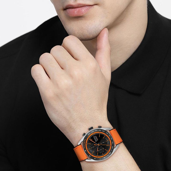 BOSS Centre Court 44mm Orange Men s Quartz Watch Steffans Jewellers