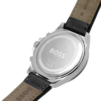 BOSS Troper 44mm Black Leather Quartz Men's Watch 1514055 - Steffans Jewellers