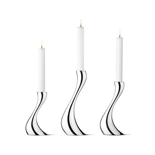 Georg Jensen COBRA Candleholder - Small, Medium, Large - Mirror polished stainless steel - Steffans Jewellers