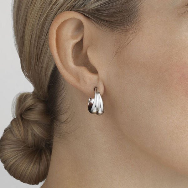 Georg Jensen CURVE Medium Earrings 501AB Silver - Steffans Jewellers
