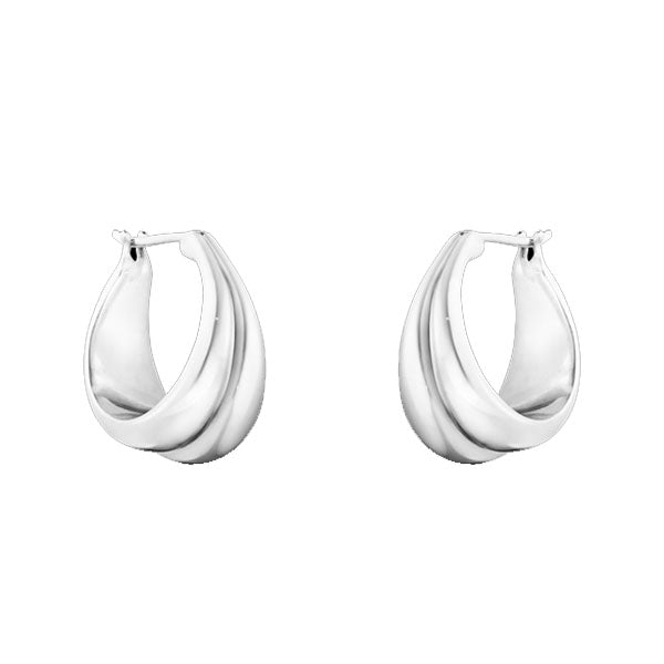 Georg Jensen CURVE Medium Earrings 501AB Silver - Steffans Jewellers