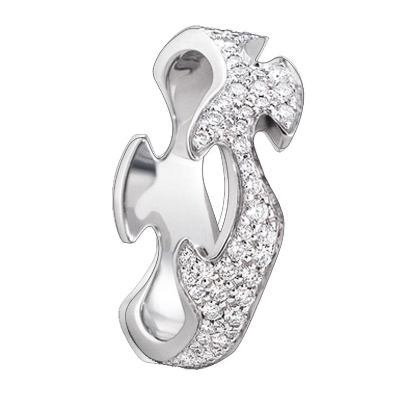 Georg Jensen FUSION Centre Ring 1370 White Gold with Pavé set Diamonds - Steffans Jewellers