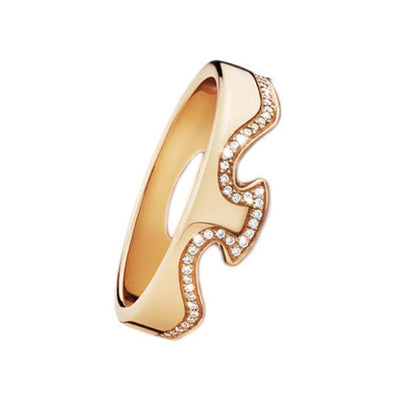 Georg Jensen FUSION End Ring 1371 Rose Gold with Diamonds - Steffans Jewellers