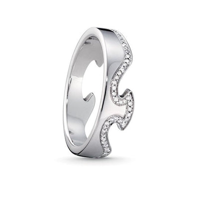 Georg Jensen FUSION End Ring 1371 White Gold with Diamonds - Steffans Jewellers