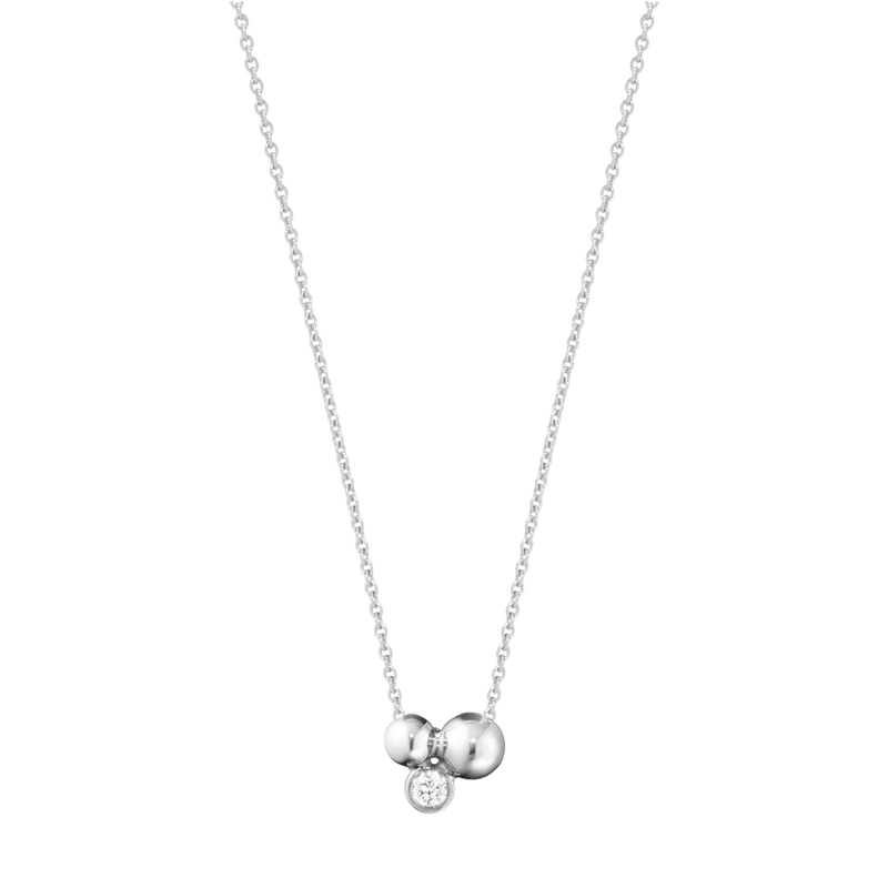 Georg Jensen MOONLIGHT GRAPES Silver & Diamond 551H Necklace with Pendant - Steffans Jewellers