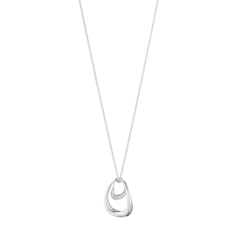 Georg Jensen OFFSPRING Pendant 433B Silver Diamond Pave - Steffans Jewellers