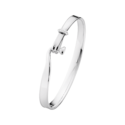 Georg Jensen TORUN Bangle 204 Silver with Diamonds - Steffans Jewellers