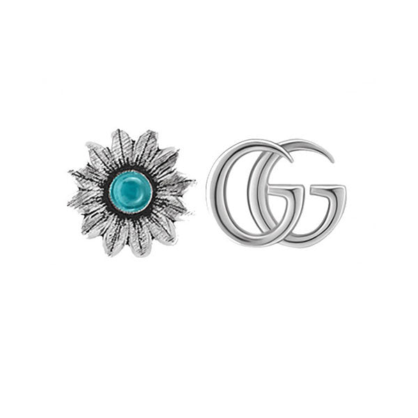 Gucci GG Marmont Sterling Silver and Blue Topaz Mother of Pearl Earring Set - Steffans Jewellers