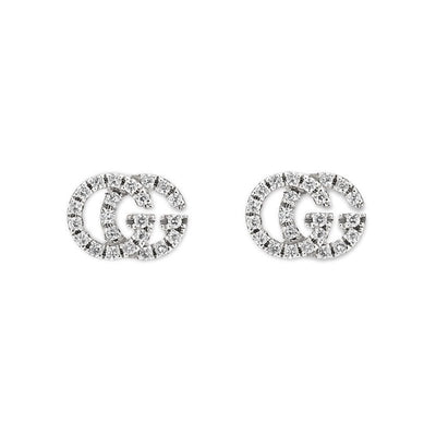 Gucci GG Running 18ct White Gold Diamond Set Earrings - Steffans Jewellers