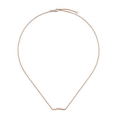 Gucci Link To Love 18ct Rose Gold Bar Necklace - Steffans Jewellers