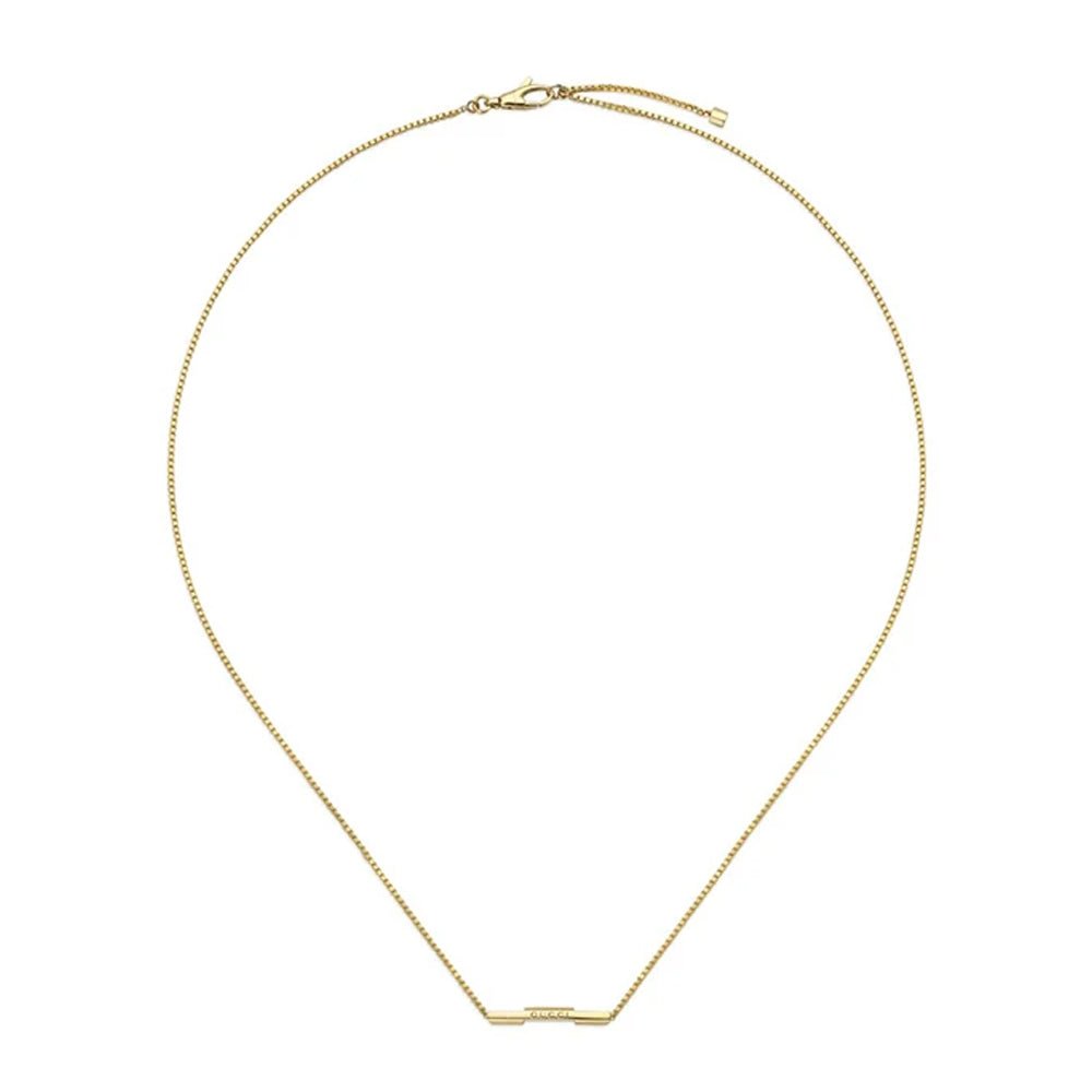 Gucci Link To Love 18ct Yellow Gold Bar Necklace - Steffans Jewellers