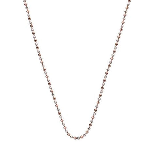 Emozioni Silver and Rose Gold Plated Bead Chain