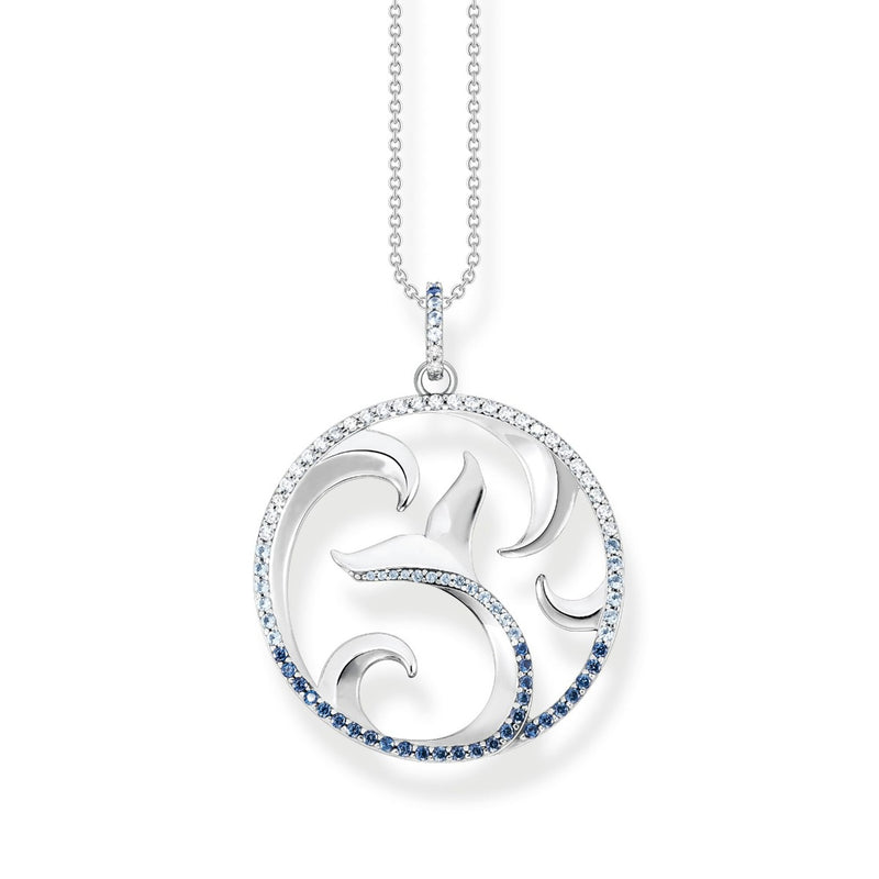 Thomas Sabo Blue Stones Tail Fin & Wave Necklace