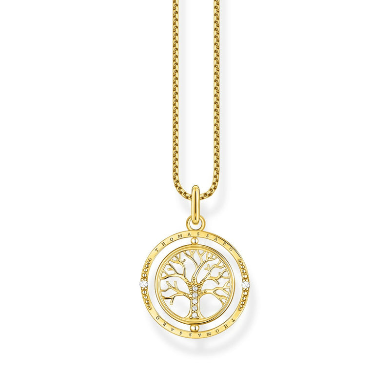 Thomas Sabo Tree Of Love Spinning Gold Plated Necklace