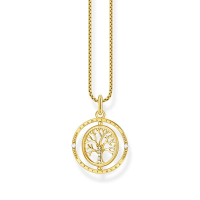 Thomas Sabo Tree Of Love Spinning Gold Plated Necklace