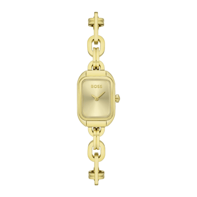 BOSS Hailey 28mm Yellow Gold Link Bracelet Quartz Ladies Watch 1502655 - Steffans Jewellers