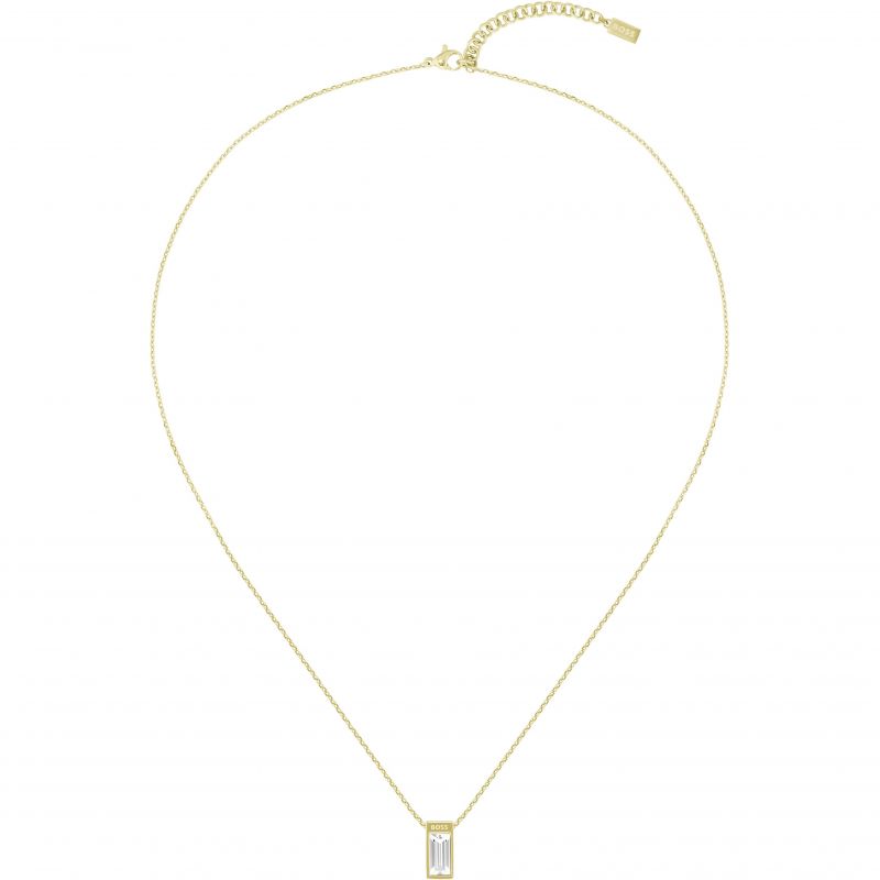 Ladies BOSS Clia Light Yellow Gold IP Crystal Necklace - Steffans Jewellers
