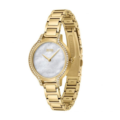 Ladies BOSS 'Gala' Gold IP Bracelet Watch - Steffans Jewellers
