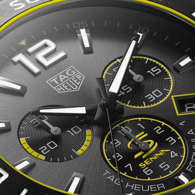 TAG Heuer Formula 1 X Senna 45mm Grey Dial Quartz Chronograph Men's Watch
