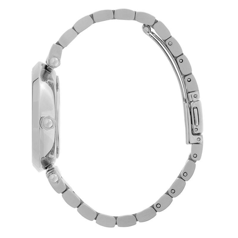 Olivia Burton Signature 34mm Floral T-Bar White & Silver Bracelet Watch - Steffans Jewellers