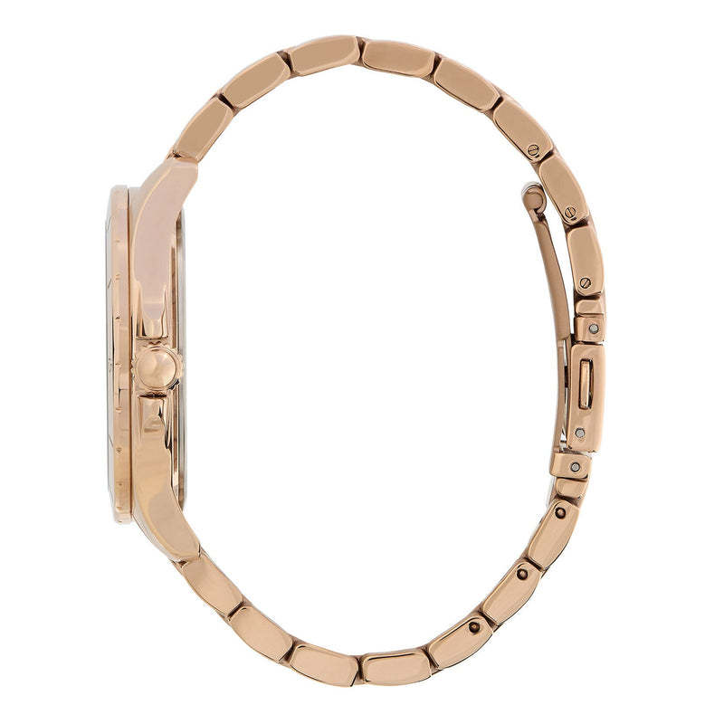 Olivia Burton Sports Luxe 36mm Guilloche Metallic White & Carnation Gold Bracelet Watch - Steffans Jewellers