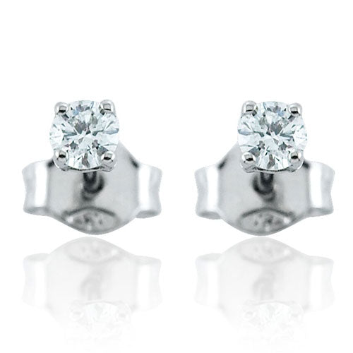 Steffans RBC Diamond Claw Set Platinum Stud Earrings (0.20ct)