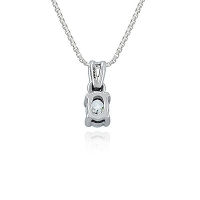 Steffans Oval Shaped Diamond Claw Set Platinum Solitaire Pendant with Platinum Chain (0.16ct)